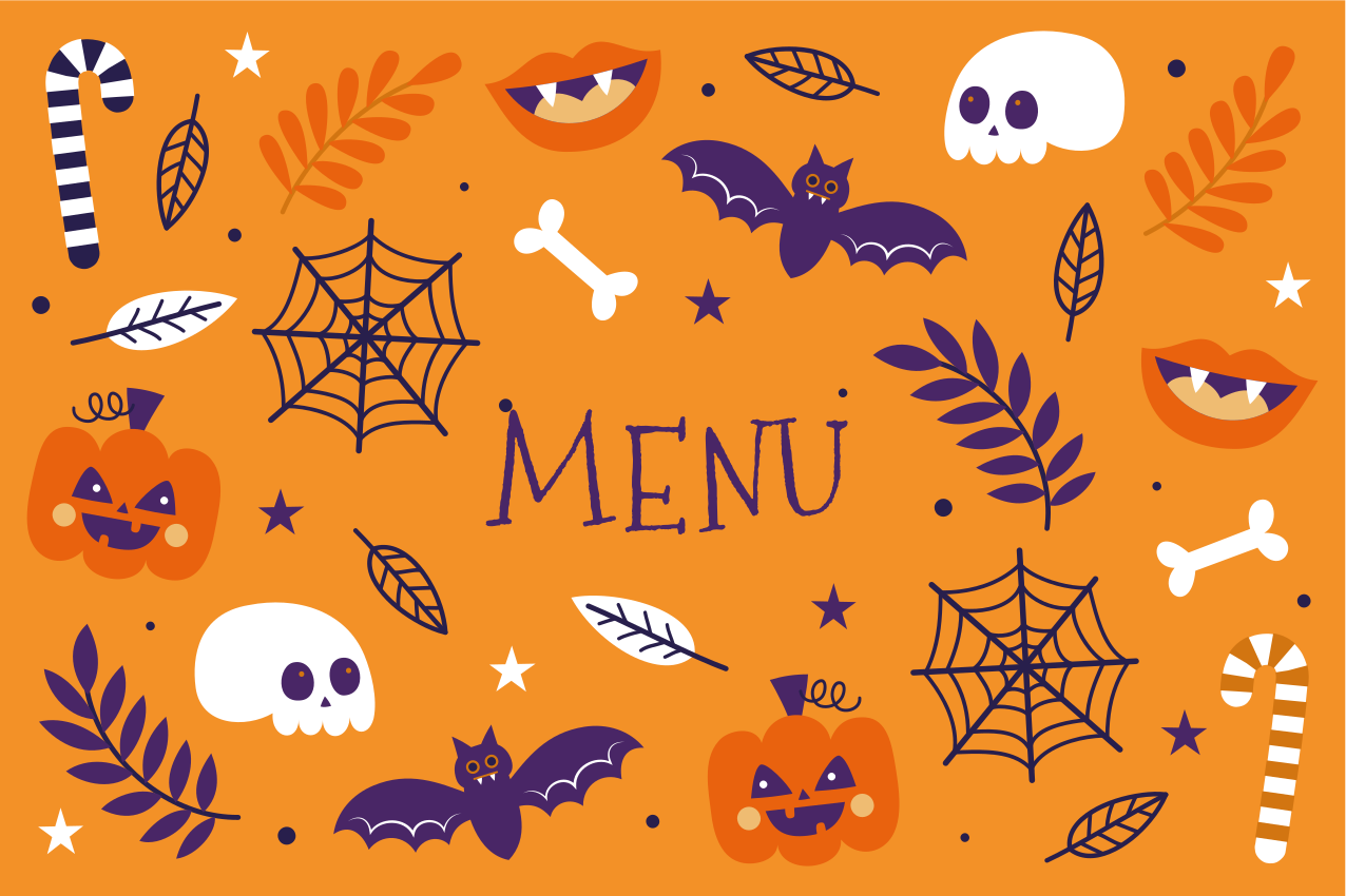 Set de table halloween menu d'halloween effrayant - TenStickers