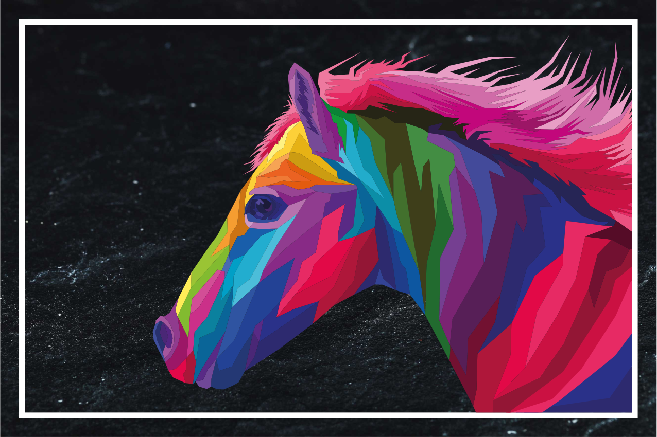 Set de table rectangulaire Cheval coloré abstrait - TenStickers