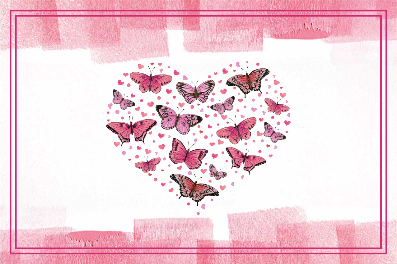Set de table design nom Coeur de papillons - TenStickers