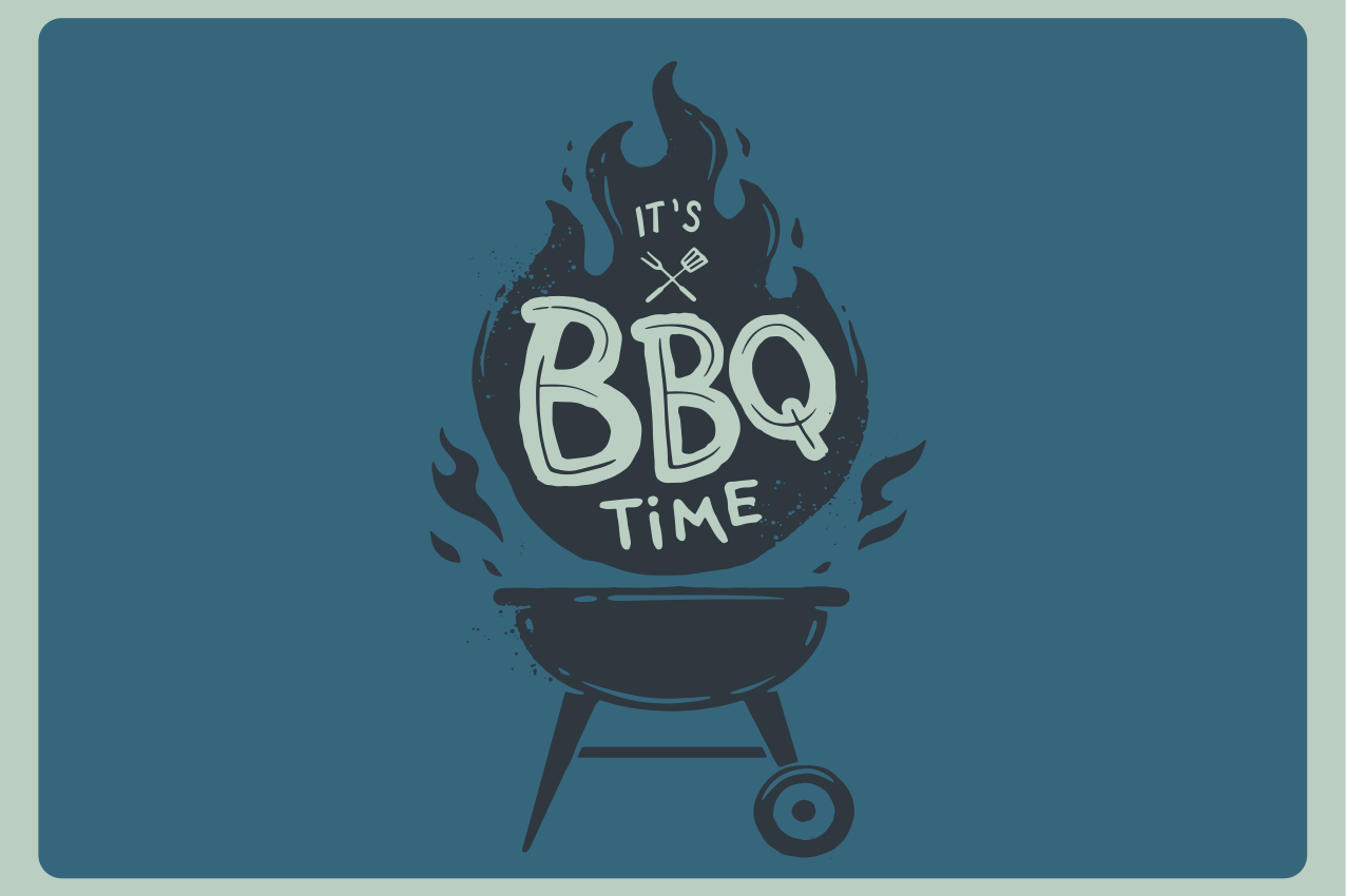 Set de table citation temps de bbq flammes - TenStickers
