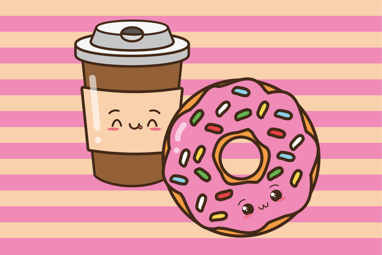 Set de table enfant beignet de café mignon - TenStickers