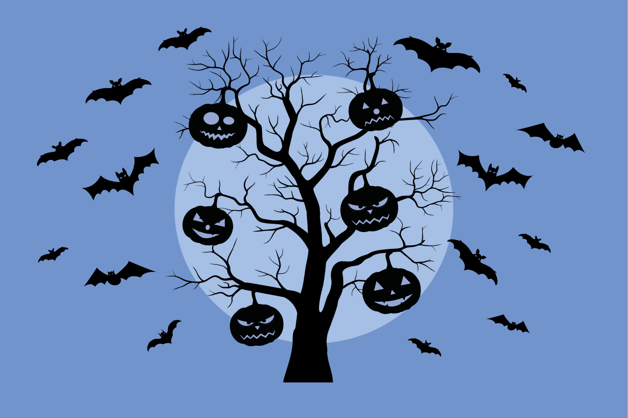 Sets de table halloween Arbre avec citrouilles - TenStickers