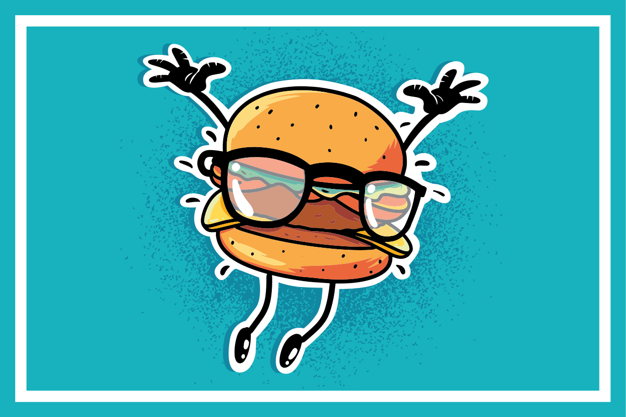 Set de table Cheeseburger style dessin animé - TenStickers