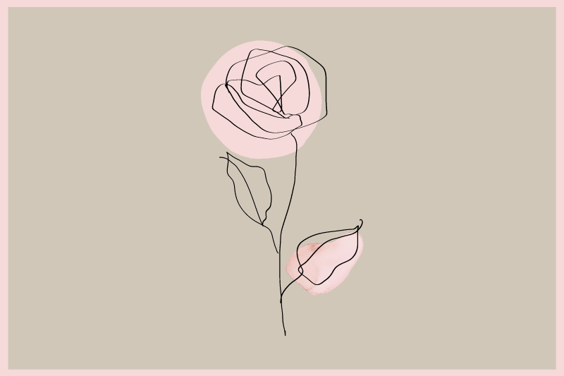 Set de table moderne contour de rose élégant - TenStickers