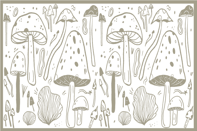 Set de table original Éléments naturels champignons - TenStickers