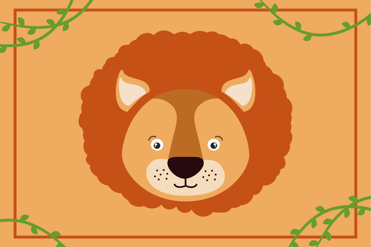 Set de table design enfant Dessin de lion mignon - TenStickers