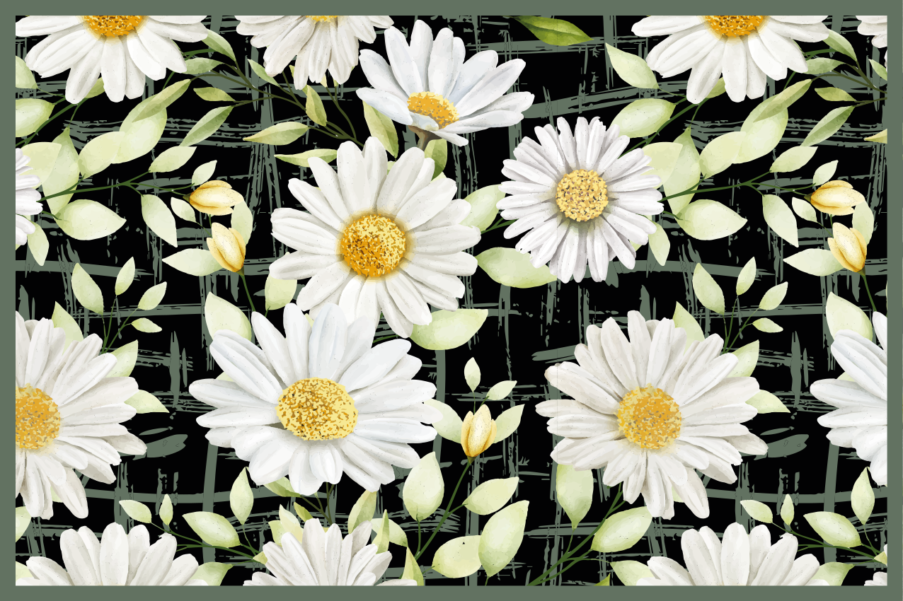 Set de table original motif floral avec marguerites - TenStickers