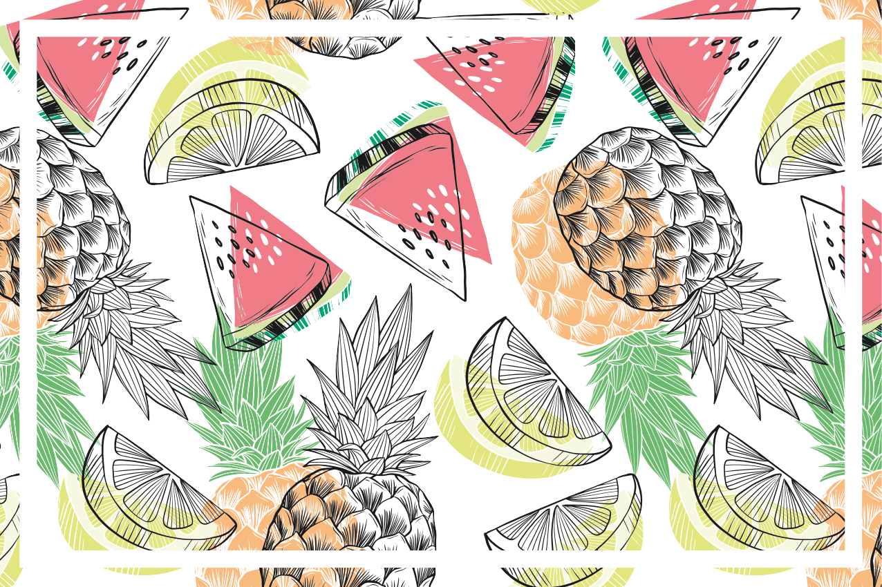Set de table original motif fruits tropicaux - TenStickers