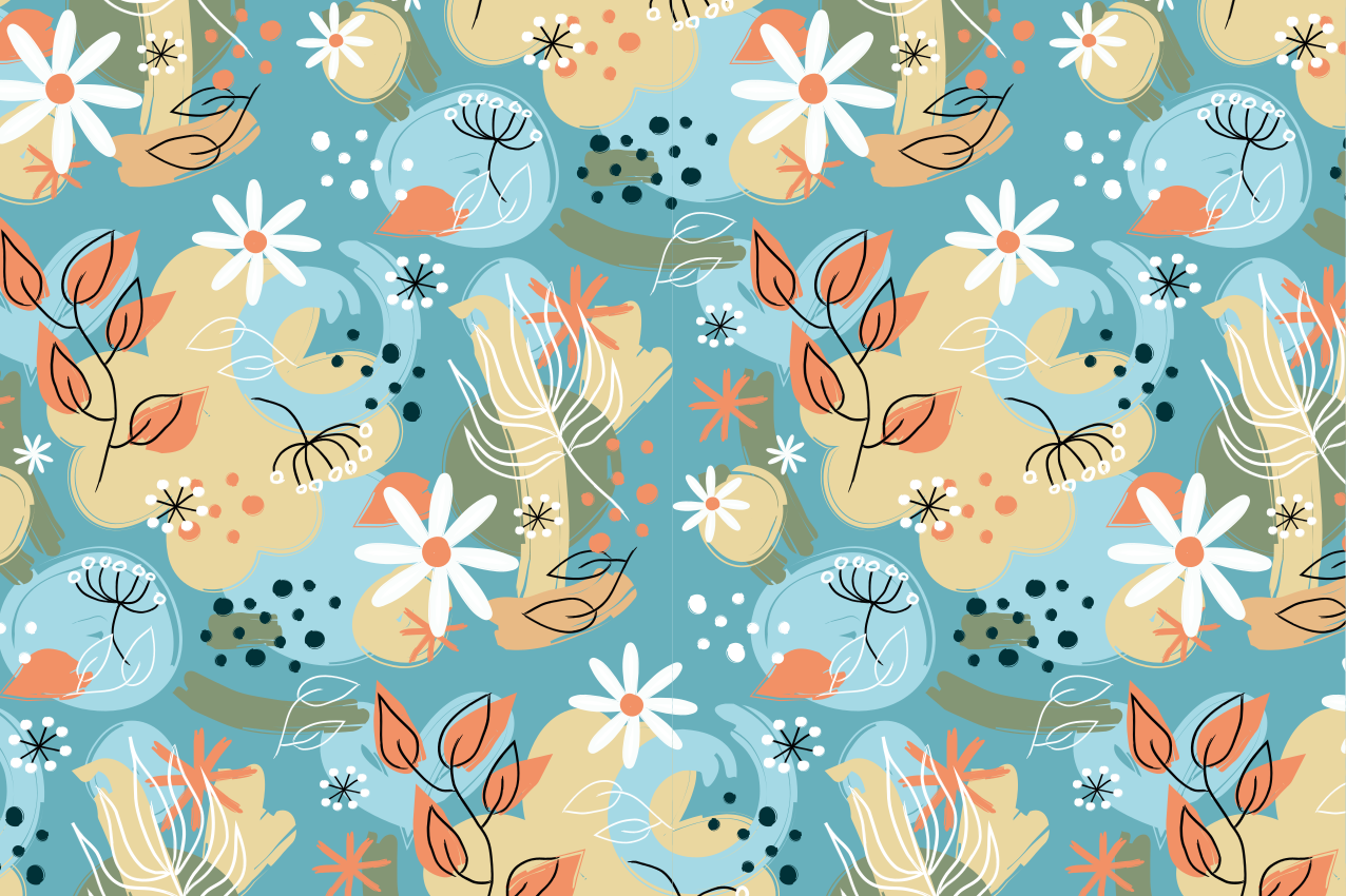 Set de table moderne inspiré floral - TenStickers
