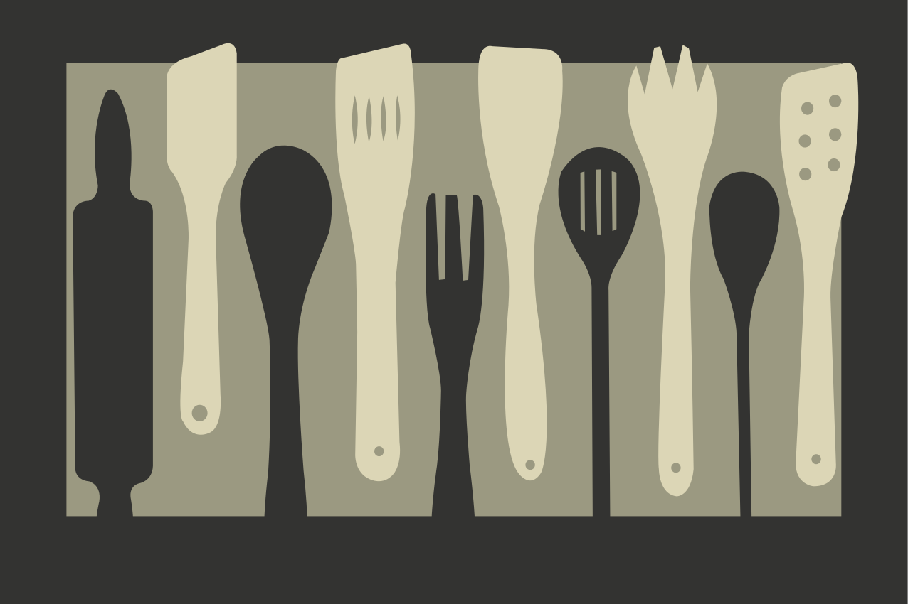 Set de table original silhouettes d'ustensiles de cuisine - TenStickers