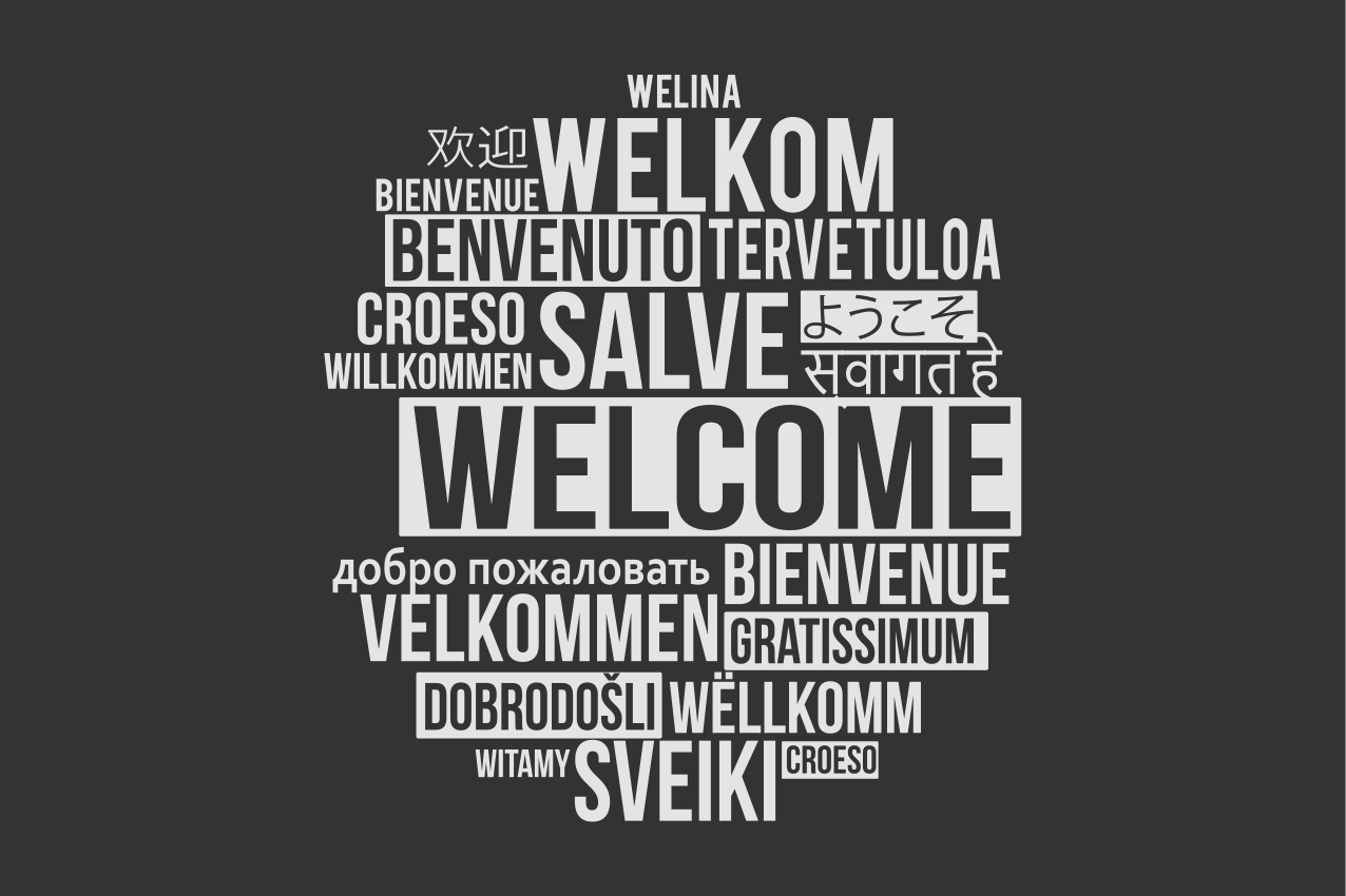 Set de table citation design multilingue accueillant - TenStickers