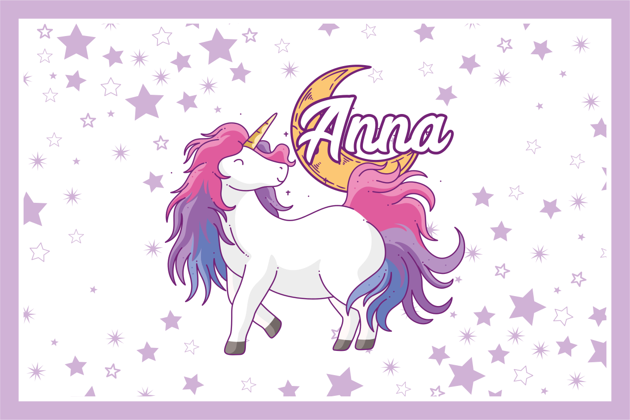 Set de table enfant licorne avec étoiles - TenStickers