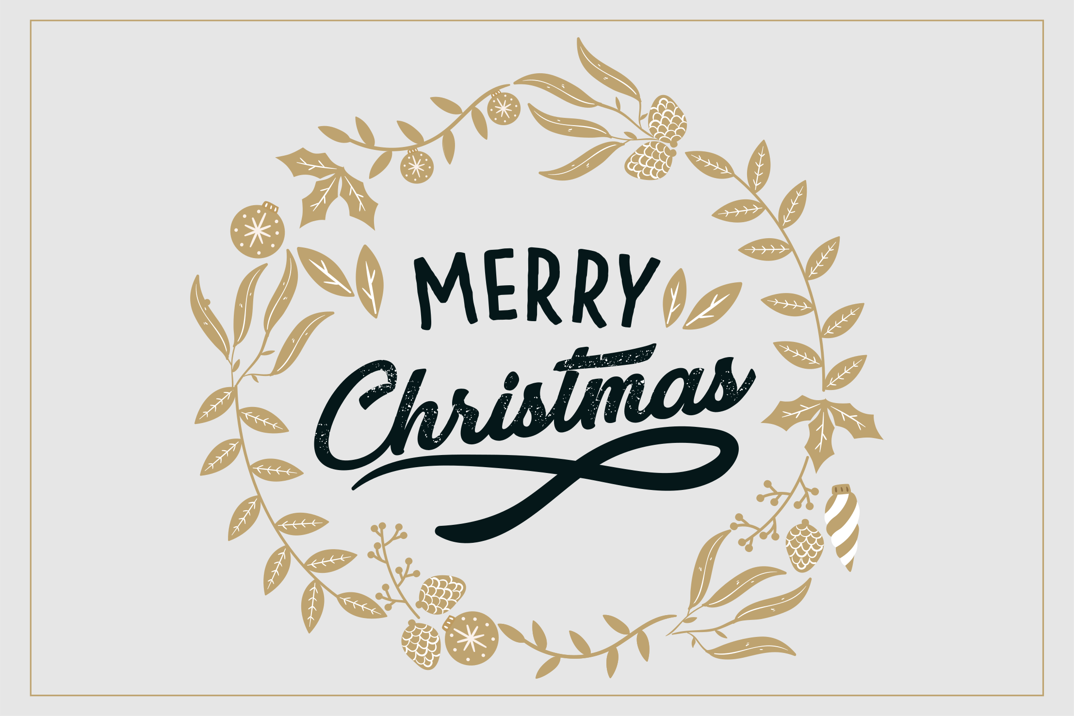 Set de table noël couronne de noël joyeuse - TenStickers