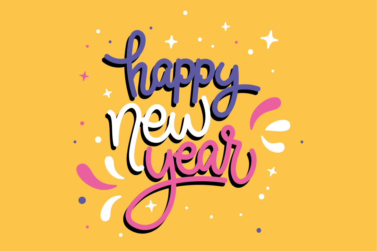 Set de table noël typographie bonne année - TenStickers