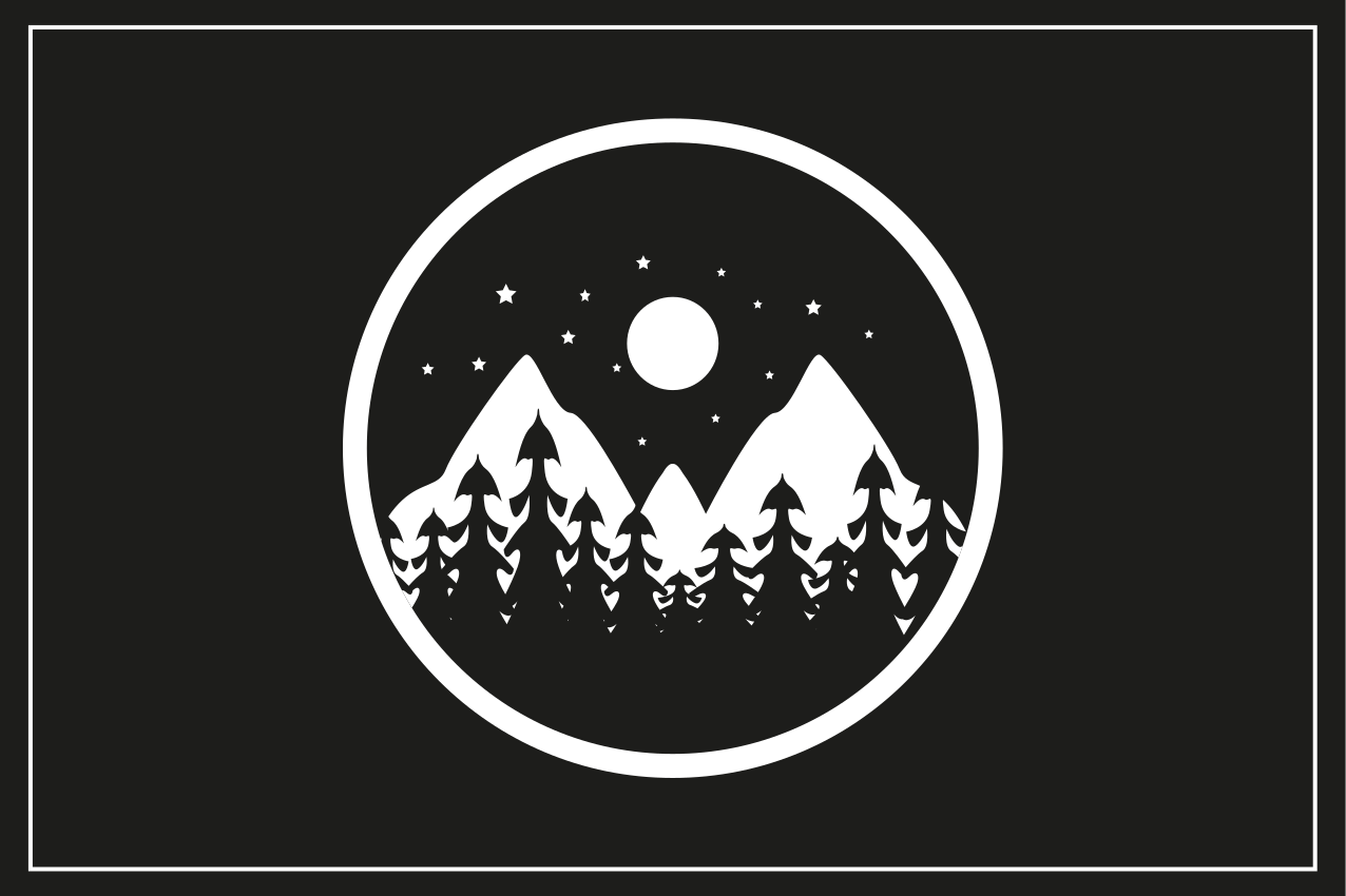 Set de table moderne paysage de montagne rond - TenStickers