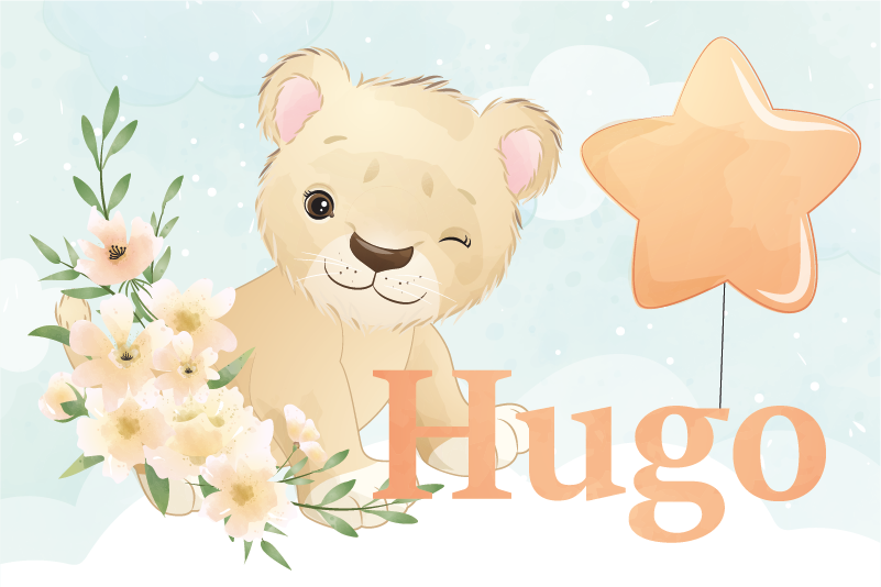 Set de table enfant lion joyeux graphique - TenStickers