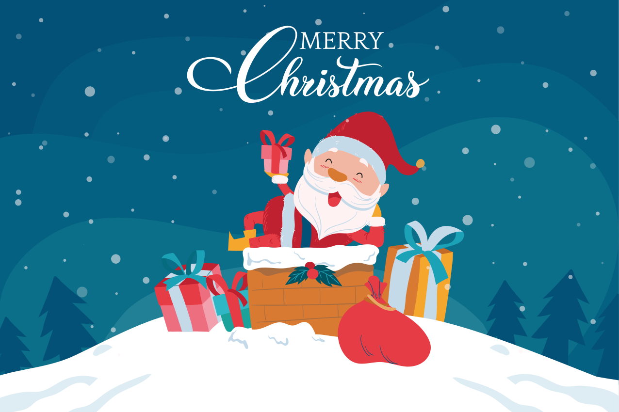 Set de table noël cadeaux du père noël - TenStickers