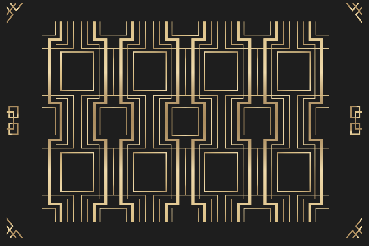Set de table moderne concept géométrique noir - TenStickers