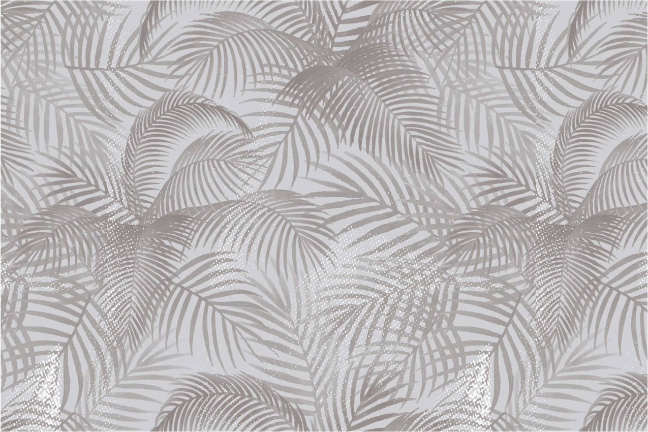 Set de table original Gris 80's élégant botanique - TenStickers