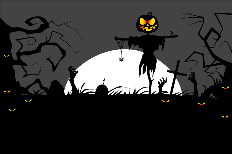 Set de table halloween Épouvantail citrouille effrayant - TenStickers