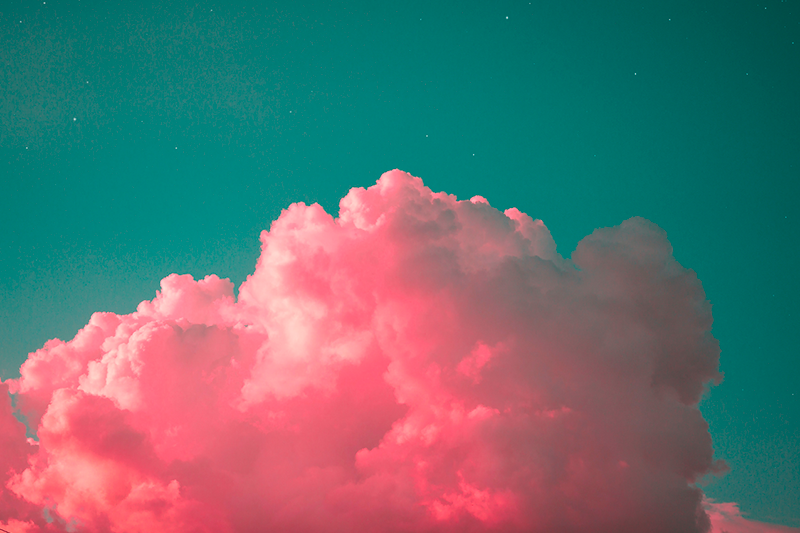 Set de table moderne nuage rose poudré - TenStickers