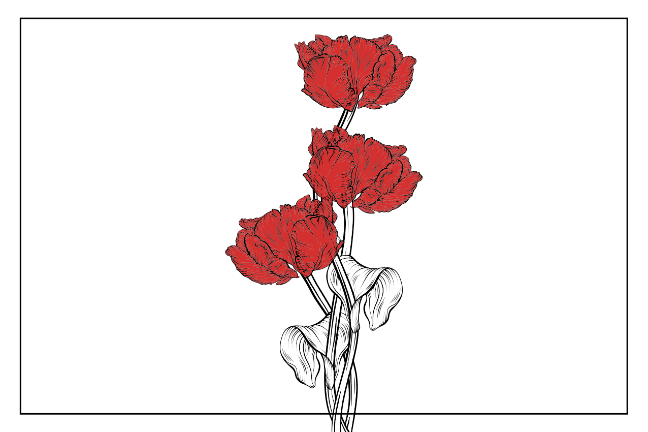Set de table original arrangement floral rouge - TenStickers