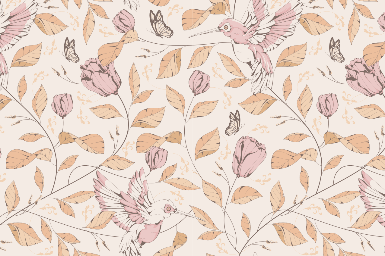 Set de table original motif floral colibri - TenStickers