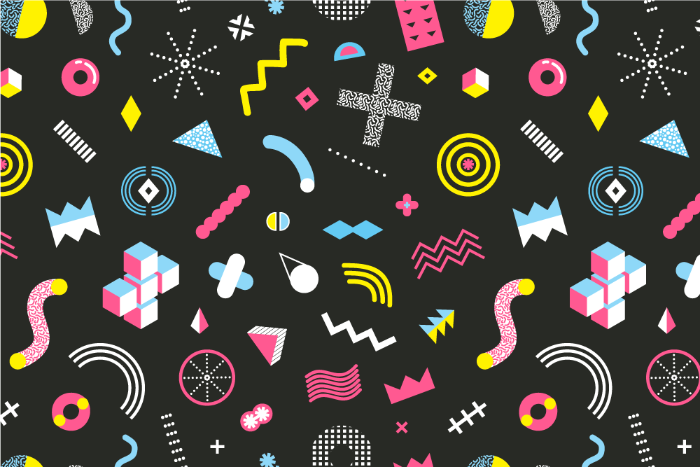 Set de table original composants géométriques vibrants - TenStickers