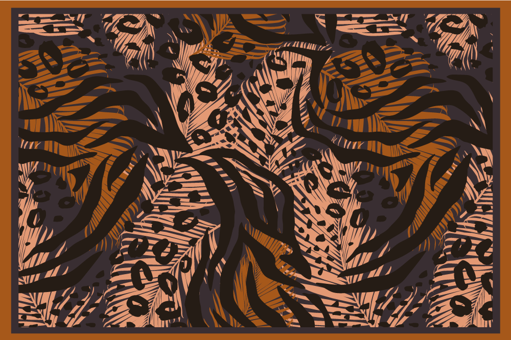 Sets de table en sticker léopard et végétal - TenStickers