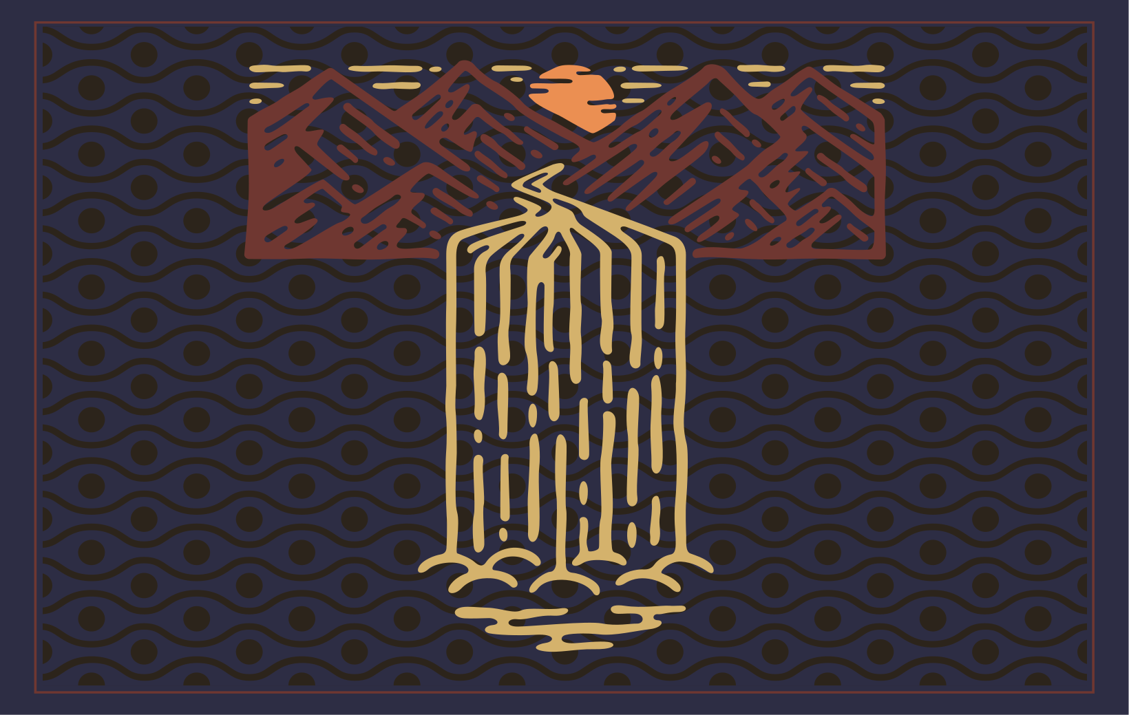 Set de table original scène de cascade en montagne - TenStickers