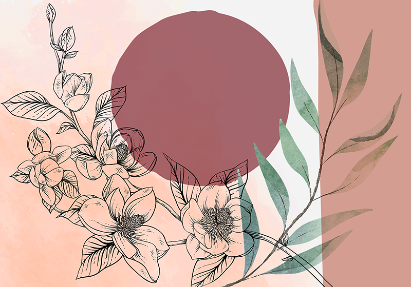 Set de table moderne accent floral minimaliste - TenStickers