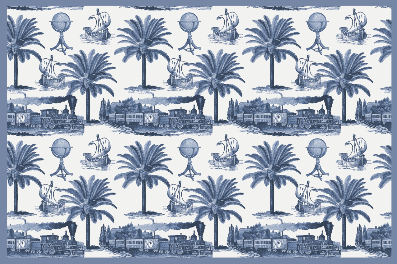 Set de table moderne scènes de voyage nostalgiques - TenStickers