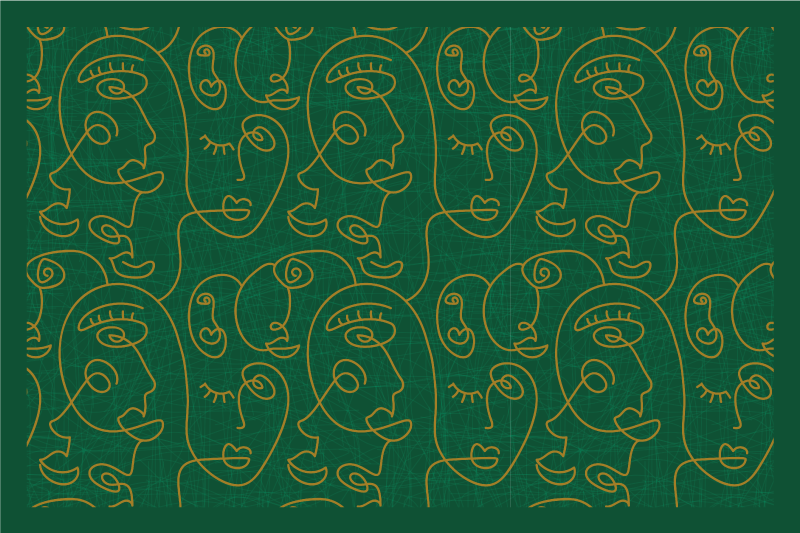 Set de table original motif visages abstraits - TenStickers