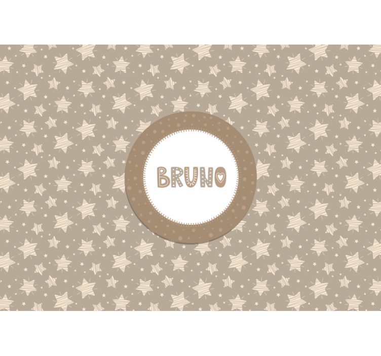 Tapisserie chambre bébé étoiles rayées avec nom - TenStickers