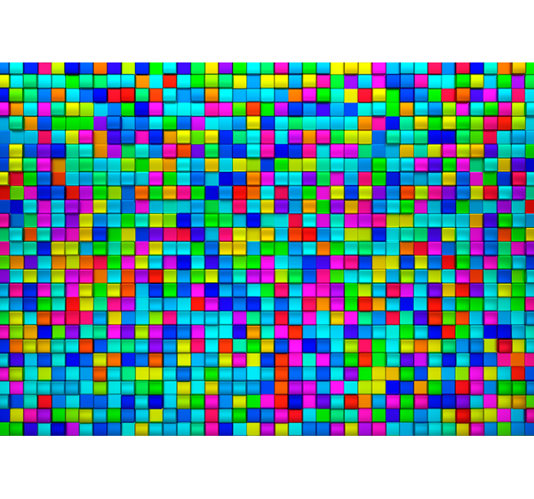 Papier peint design cubes colorés - TenStickers