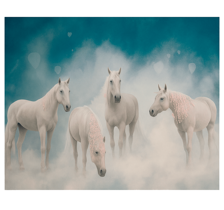 Tapisserie chambre ado chevaux blancs magiques - TenStickers