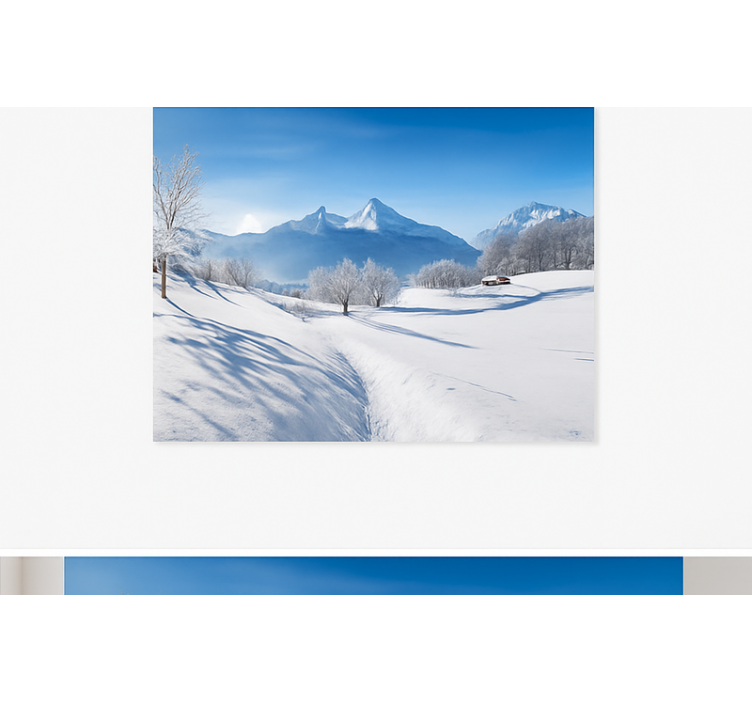 Tapisserie montagne sentier alpin d'hiver - TenStickers
