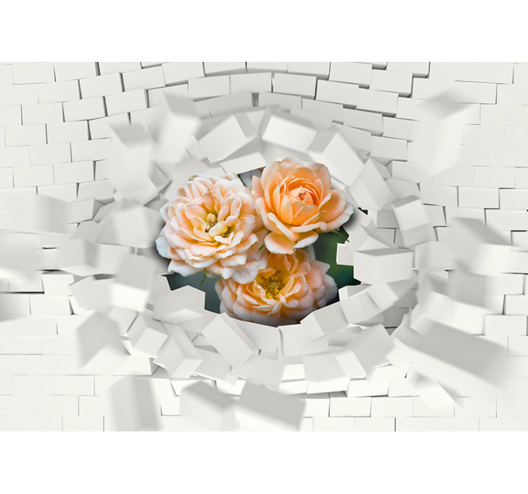 Tapisserie murale 3D motif floral explosif - TenStickers