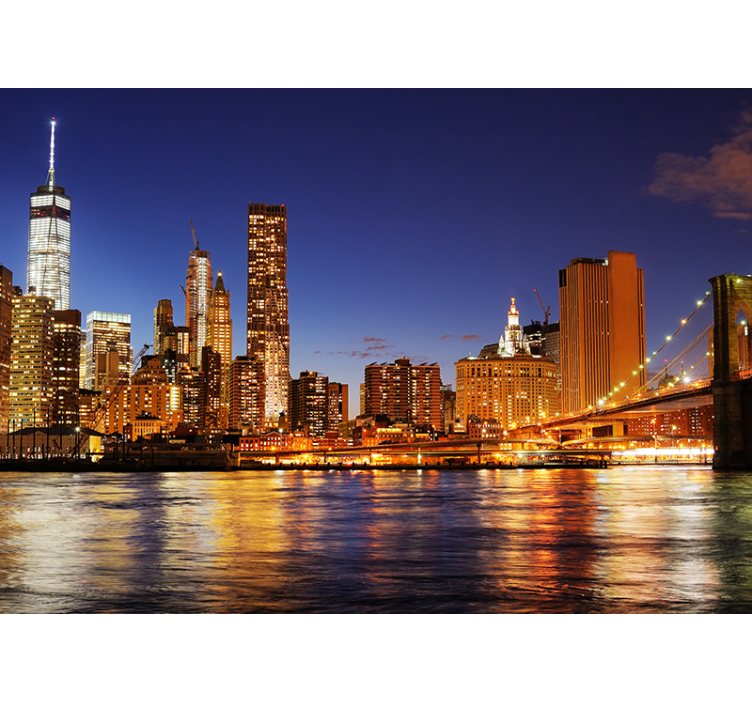 Tapisserie murale New York panorama urbain - TenStickers