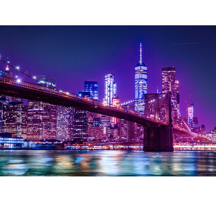 Peinture murale de nuit de new york - TenStickers