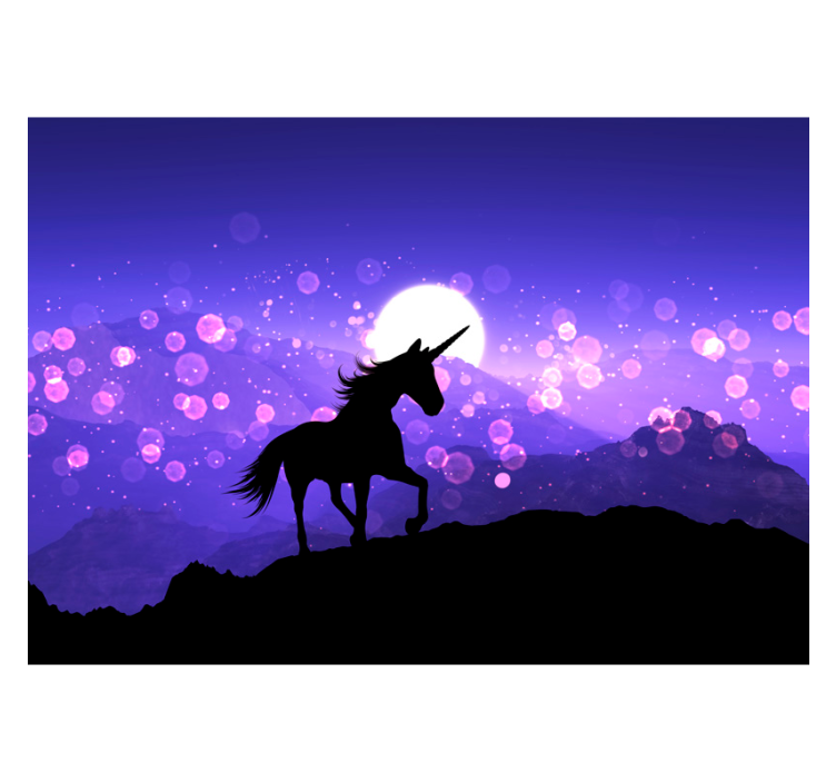 Tapisserie murale silhouette d'une licorne - TenStickers