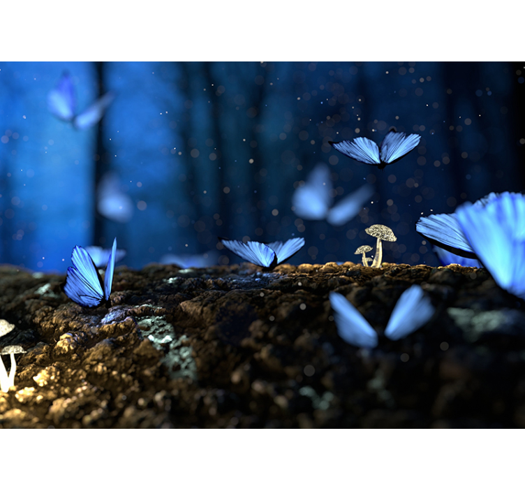 Papier peint papillon bleu - TenStickers