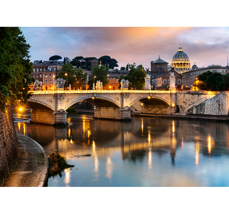 Tapisserie ville pont majestueux de rome - TenStickers