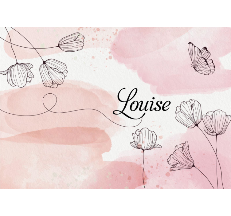 Papier peint mural Belles fleurs avec nom - TenStickers