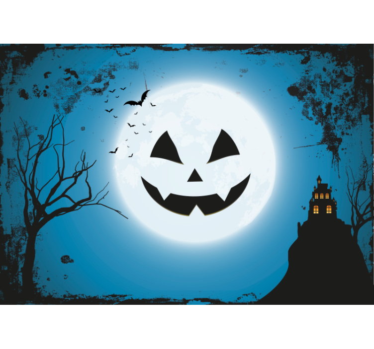 Tapisserie halloween sourire effrayant de citrouille - TenStickers