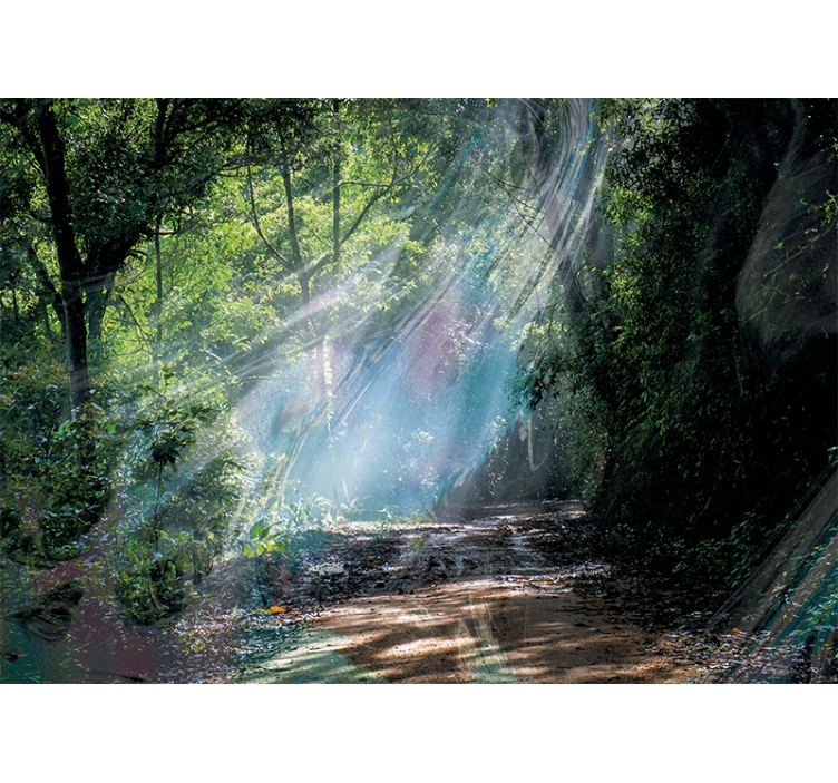 Papier peint nature Forêt d'effet de profondeur 3d - TenStickers