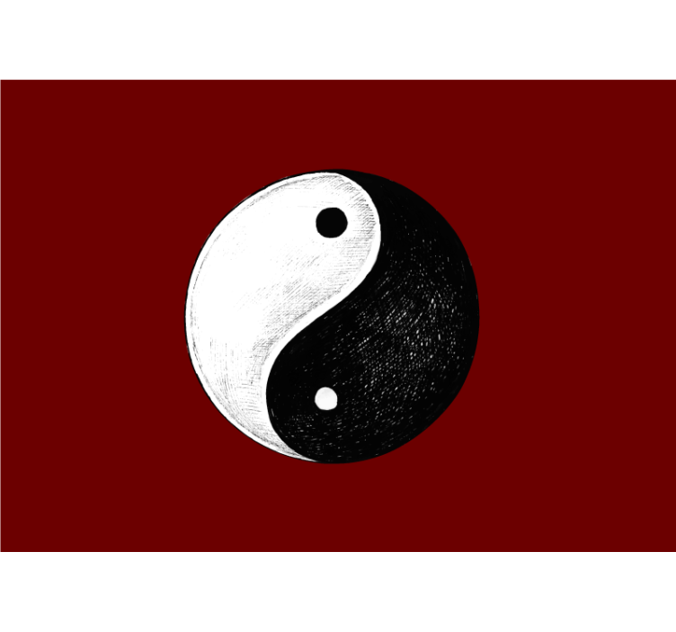 Tapisserie chambre adulte symbole yin yang - TenStickers