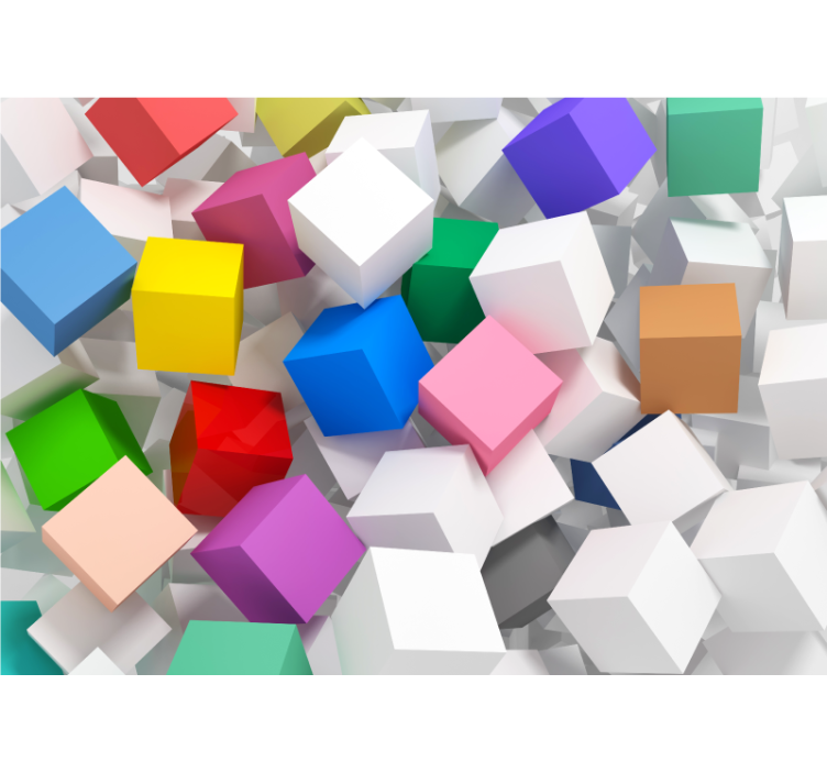 Photo murale cubes 3D de différentes couleurs - TenStickers