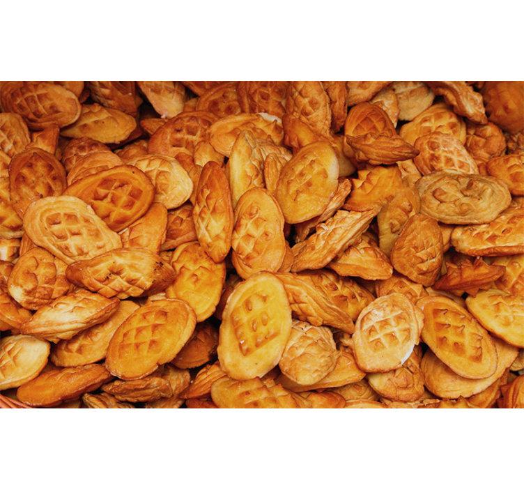 Tapisserie cuisine délice de pâtisseries dorées - TenStickers