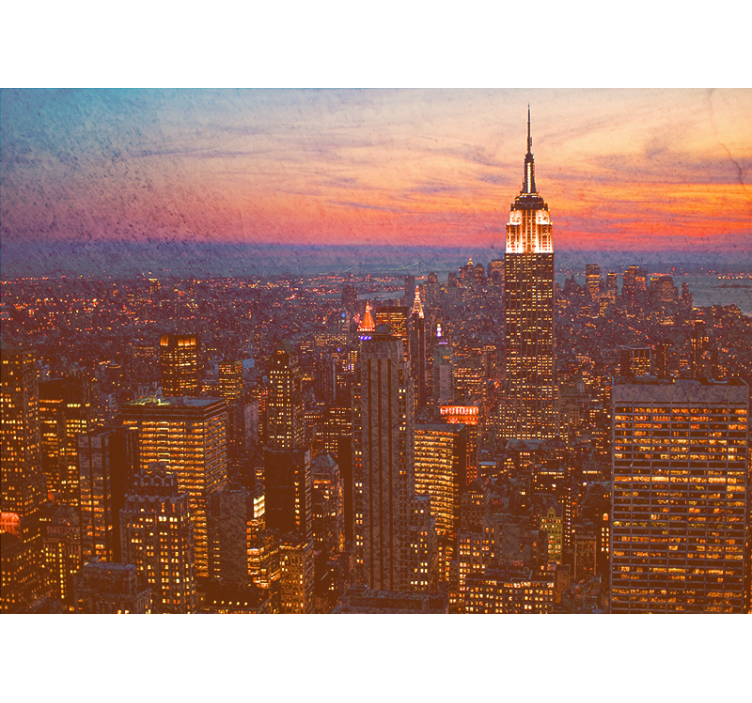 Tapisserie ville coucher de soleil sur l'empire state - TenStickers